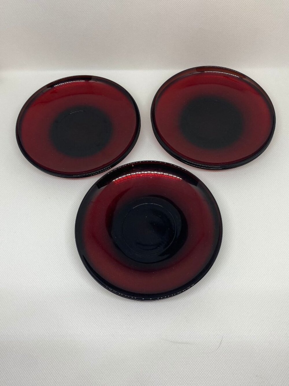 Ruby Red Arcoroc France saucers